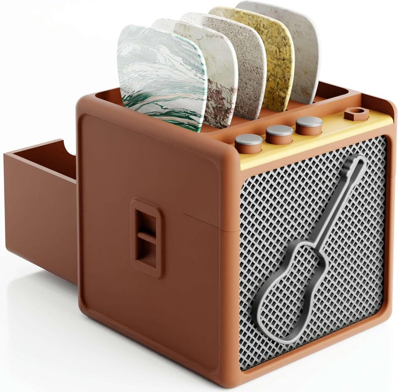 HOTCAN Guitar Pick Display Holder - Stylish Organizer for Music Enthusiasts and Musicians (Brown) - Image 1